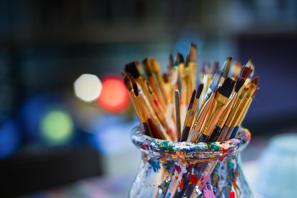 Brushes, Painter, Work Shop, Bowl, Lights, Work